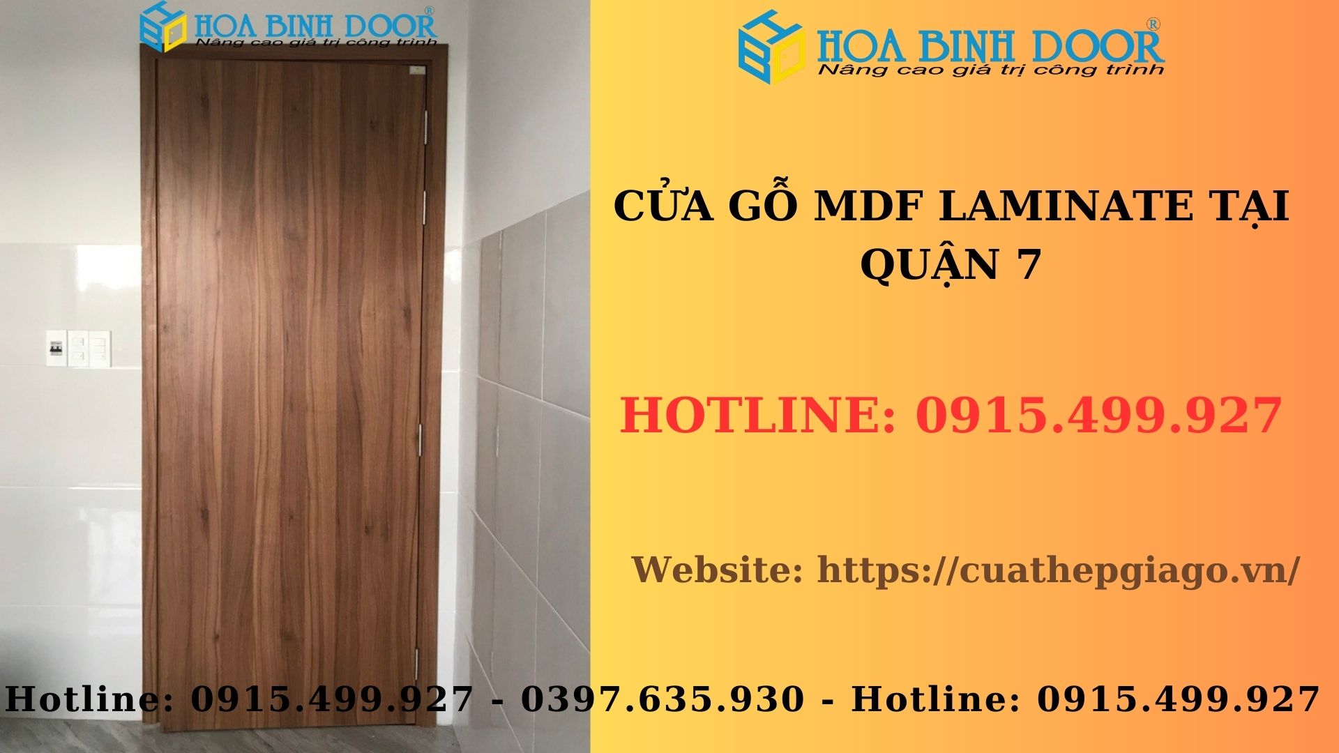 Cửa MDF Laminate tại Quận 7 - Cửa gỗ phòng ngủ