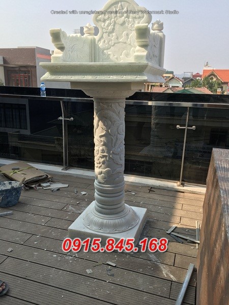 mẫu 66 miếu đá đẹp sơn thần ông thiên địa cây hương bàn thờ cửu trùng
