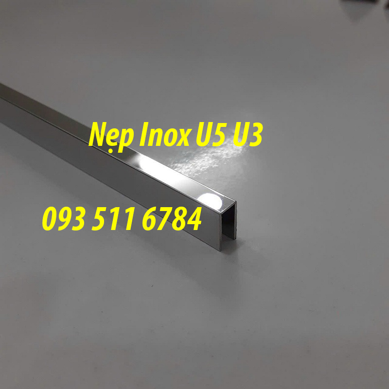 Nẹp Inox chữ U cho ron gạch nẹp trang trí Inox V ốp góc tường