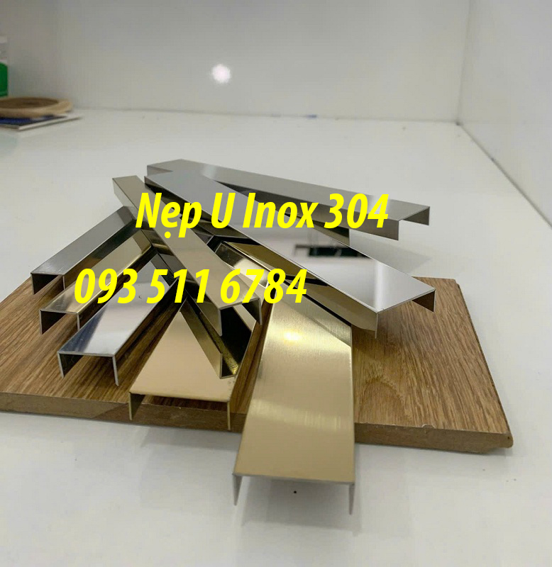 Nẹp Inox chữ U cho ron gạch nẹp trang trí Inox V ốp góc tường