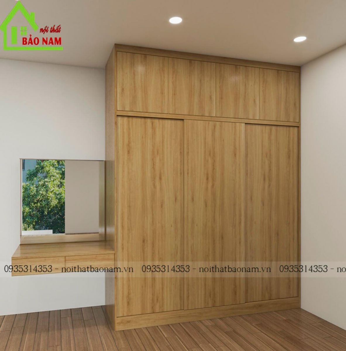 Tủ áo MDF an cường đẹp - Thi công tủ áo giá rẻ thủ đức