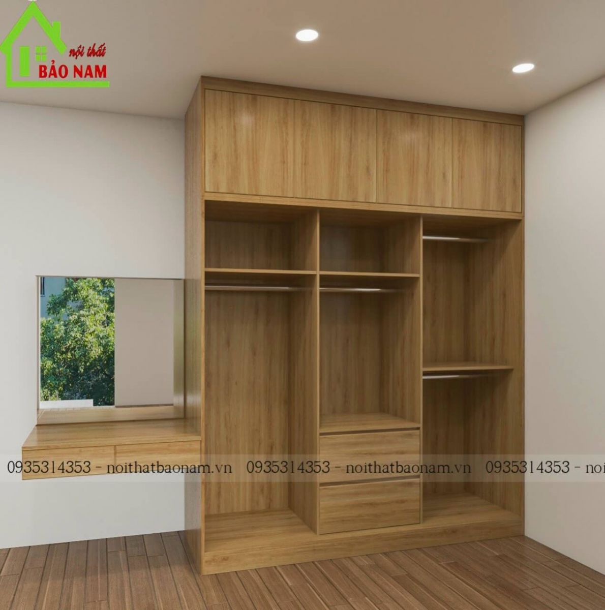Tủ áo MDF an cường đẹp - Thi công tủ áo giá rẻ thủ đức