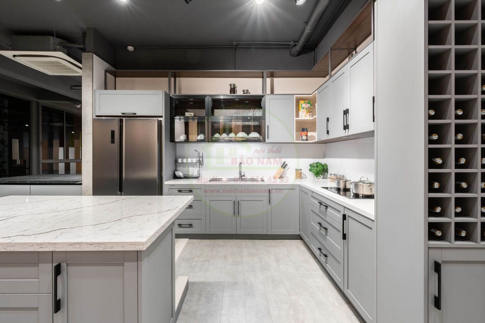 Tủ bếp shaker - Tủ bếp Laminate an cường hiện đại