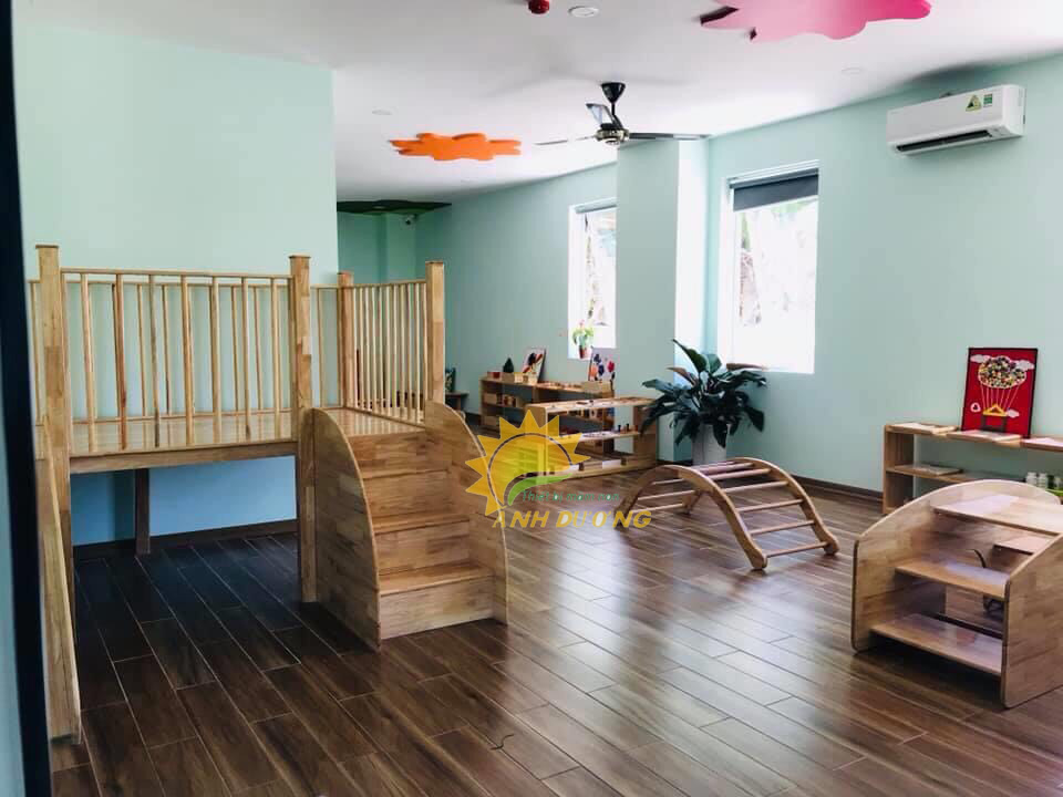 Bộ vận động liên hoàn đa năng bằng gỗ cho trẻ em