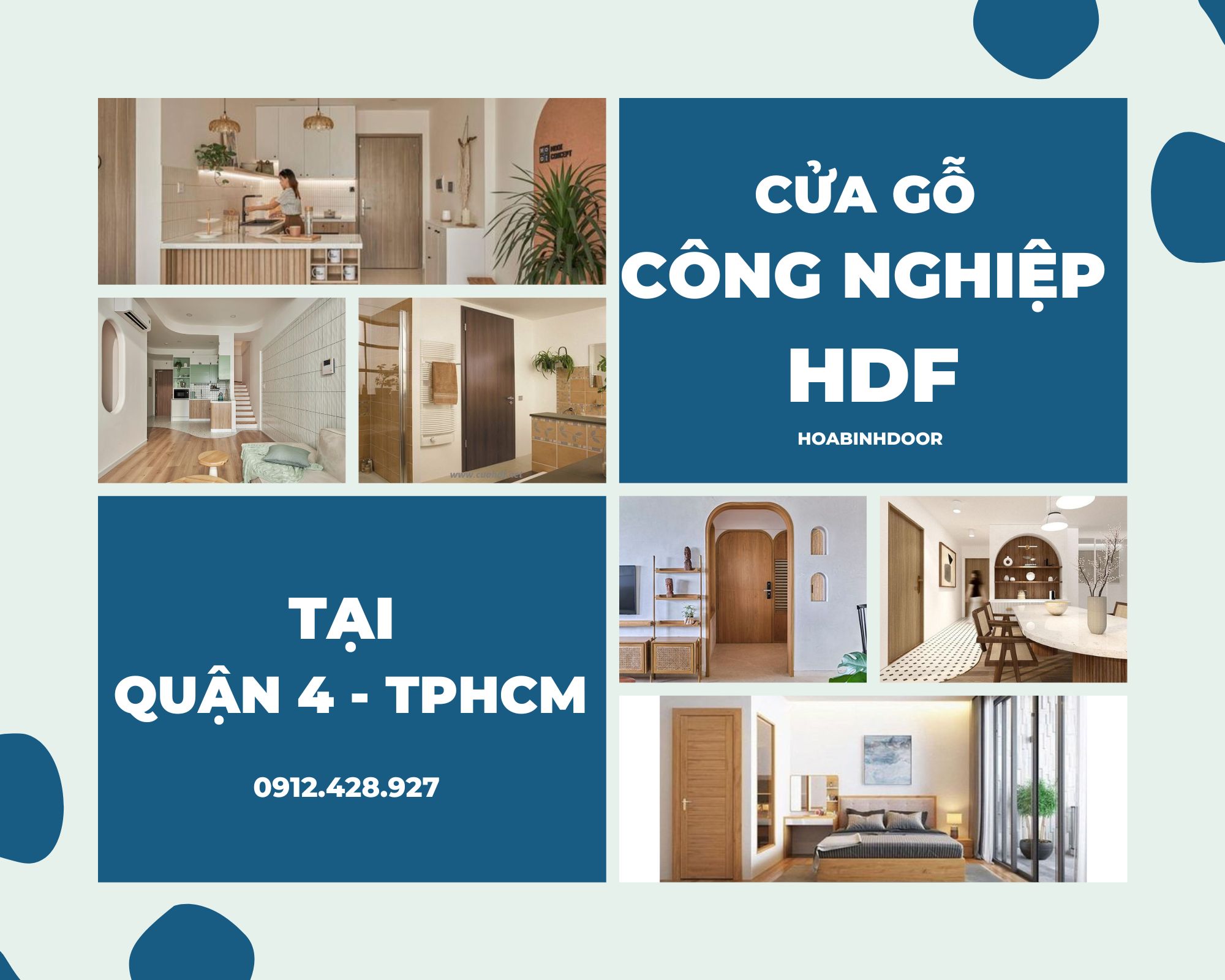 Cửa gỗ công nghiệp HDF tại Quận 4 - TPHCM  cửa gỗ giá rẻ