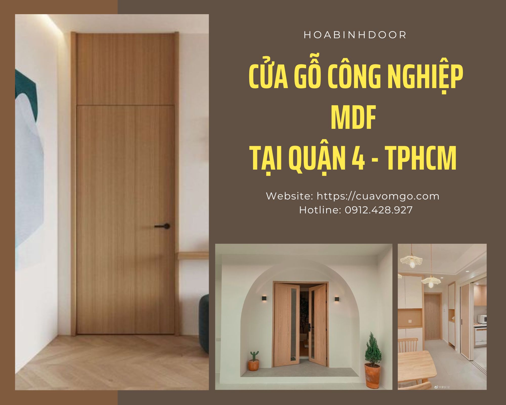 Cửa gỗ công nghiệp MDF tại Quận 4 - TPHCM  Cửa gỗ cao cấp
