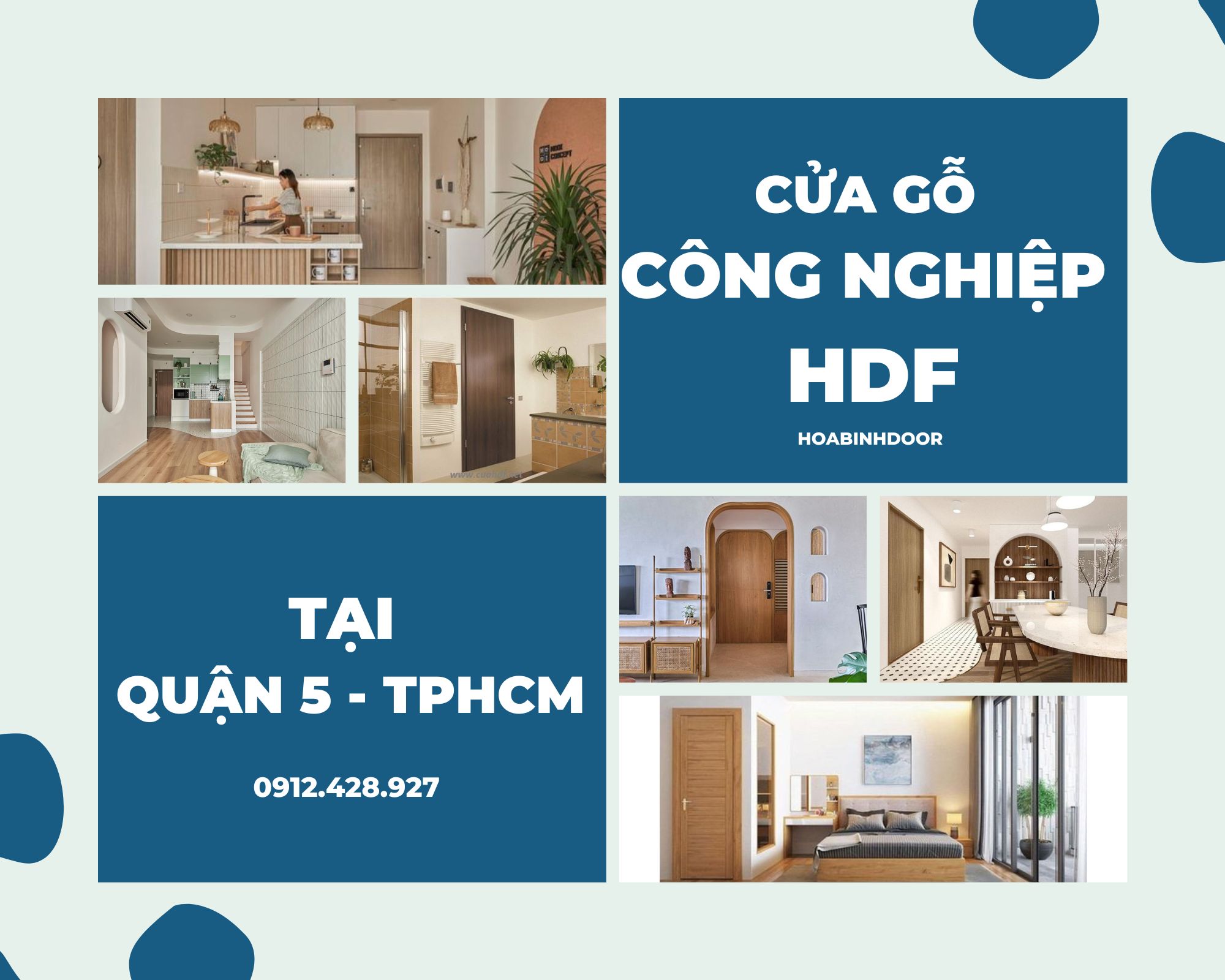 Cửa gỗ công nghiệp HDF tại Quận 5  cửa gỗ giá rẻ
