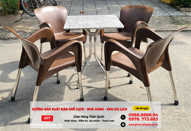 (Mỹ Tho) Bàn ghế nhựa đúc, nhựa nhập giá rẻ cho quán cafe sân vườn