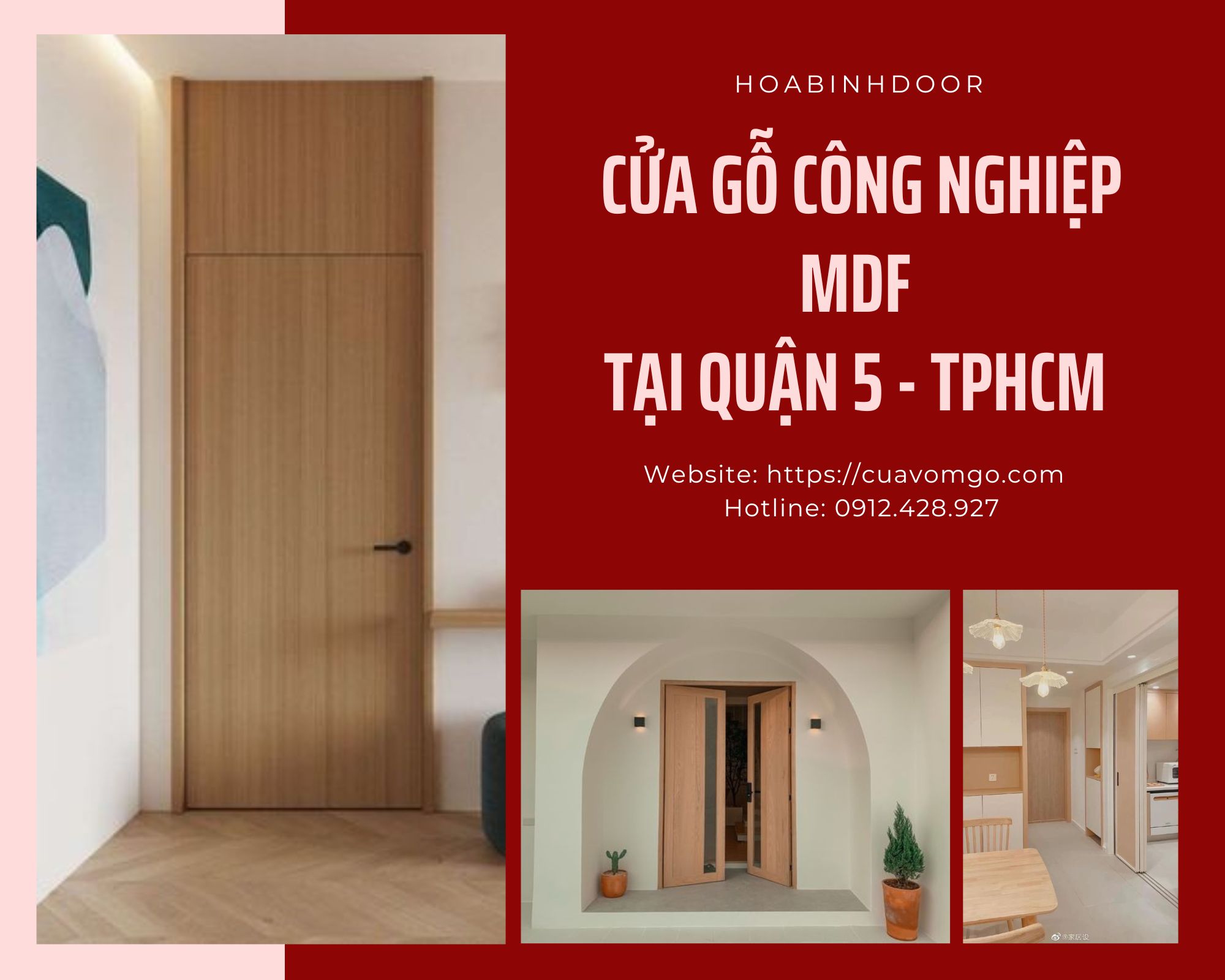 Cửa gỗ công nghiệp MDF tại Quận 5  Cửa gỗ cao cấp