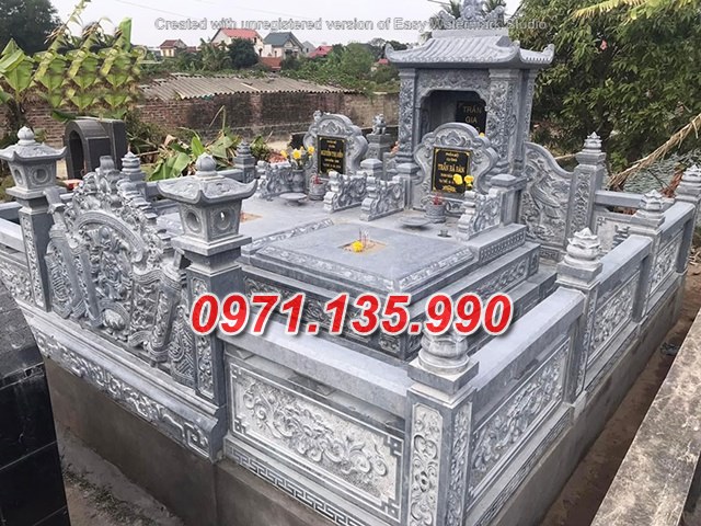 Mộ đá đôi - Mẫu mộ đôi bằng đá đơn giản đẹp bán tại Bạc Liêu