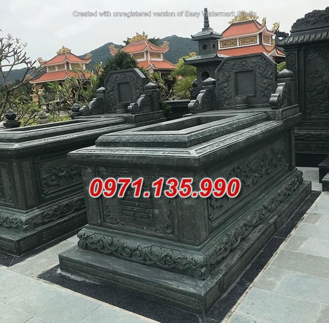 Mộ đá đôi - Mẫu mộ đôi bằng đá đơn giản đẹp bán tại Bạc Liêu