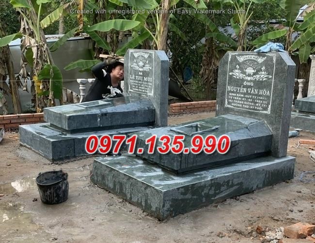Mộ đá đôi - Mẫu mộ đôi bằng đá đơn giản đẹp bán tại Bạc Liêu
