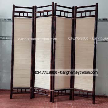 Bình phong bằng tre loại 4 cánh - Mây tre lục bình