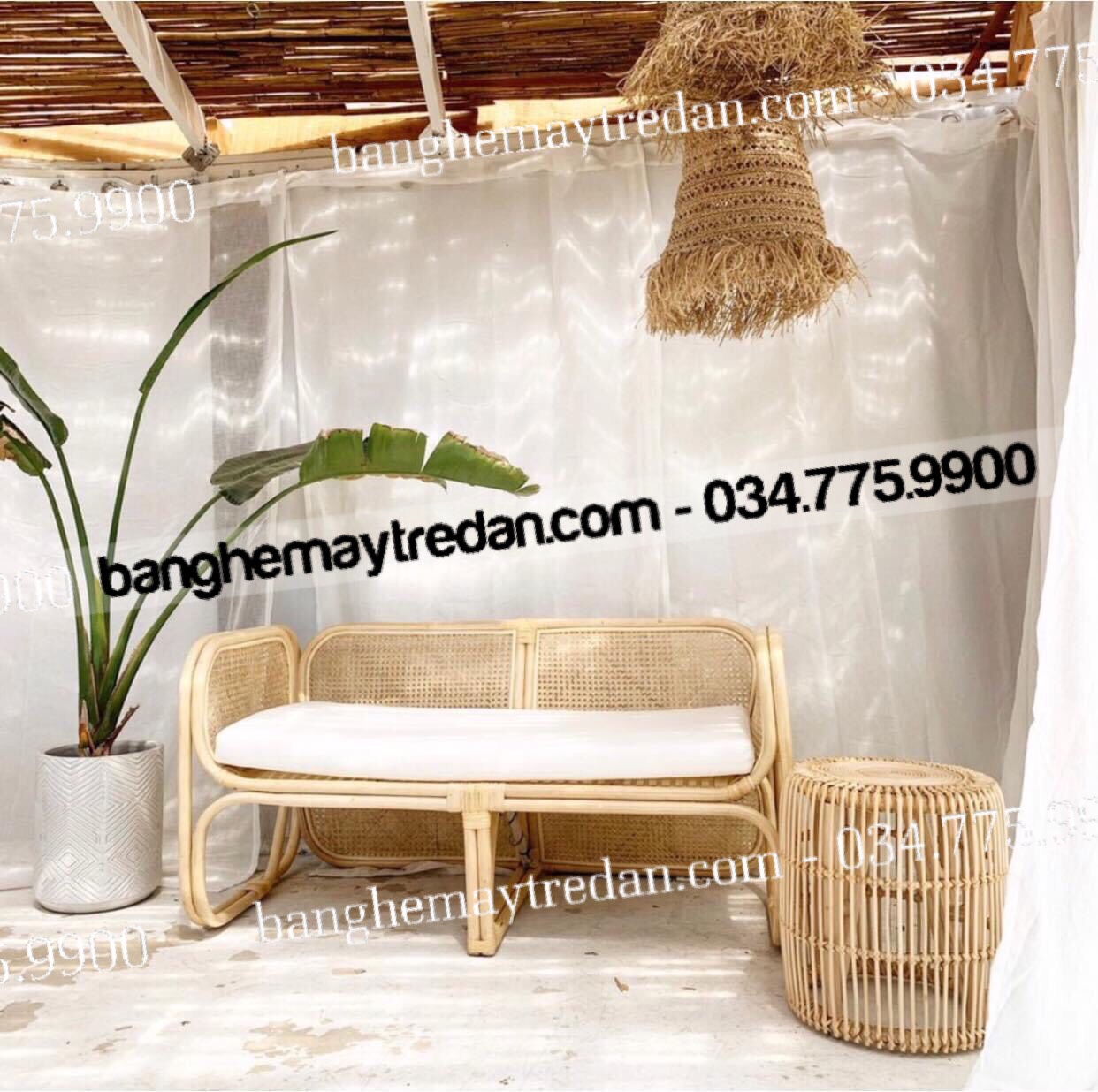 Bàn ghế mây trang trí homestay, vila cao cấp