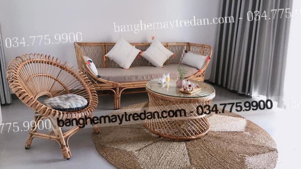 Bàn ghế mây trang trí homestay, vila cao cấp