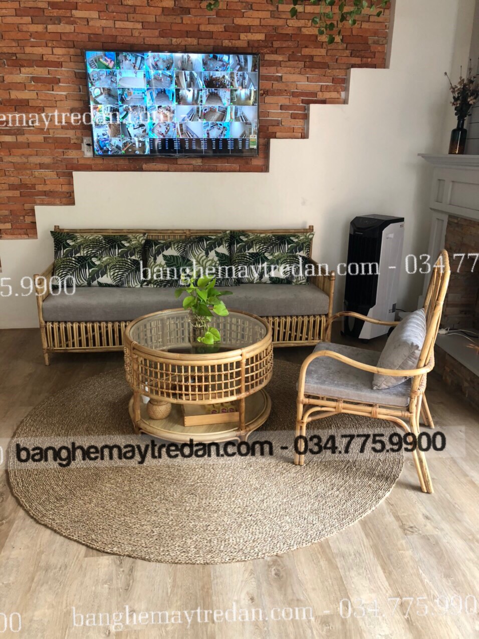 Bàn ghế mây trang trí homestay, vila cao cấp