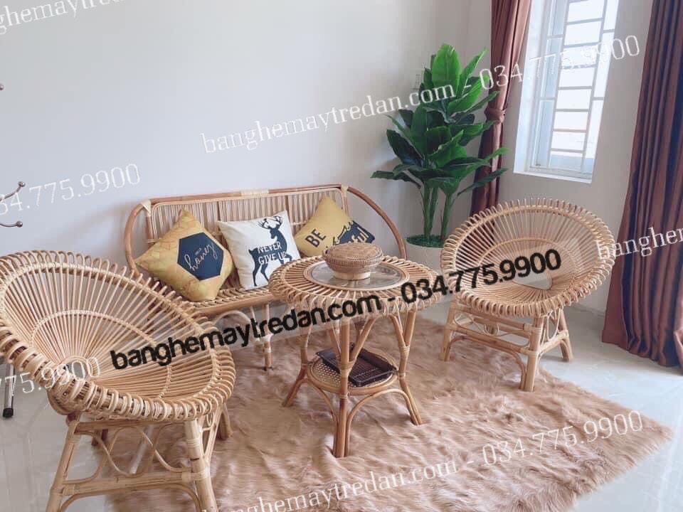 Bàn ghế mây trang trí homestay, vila cao cấp