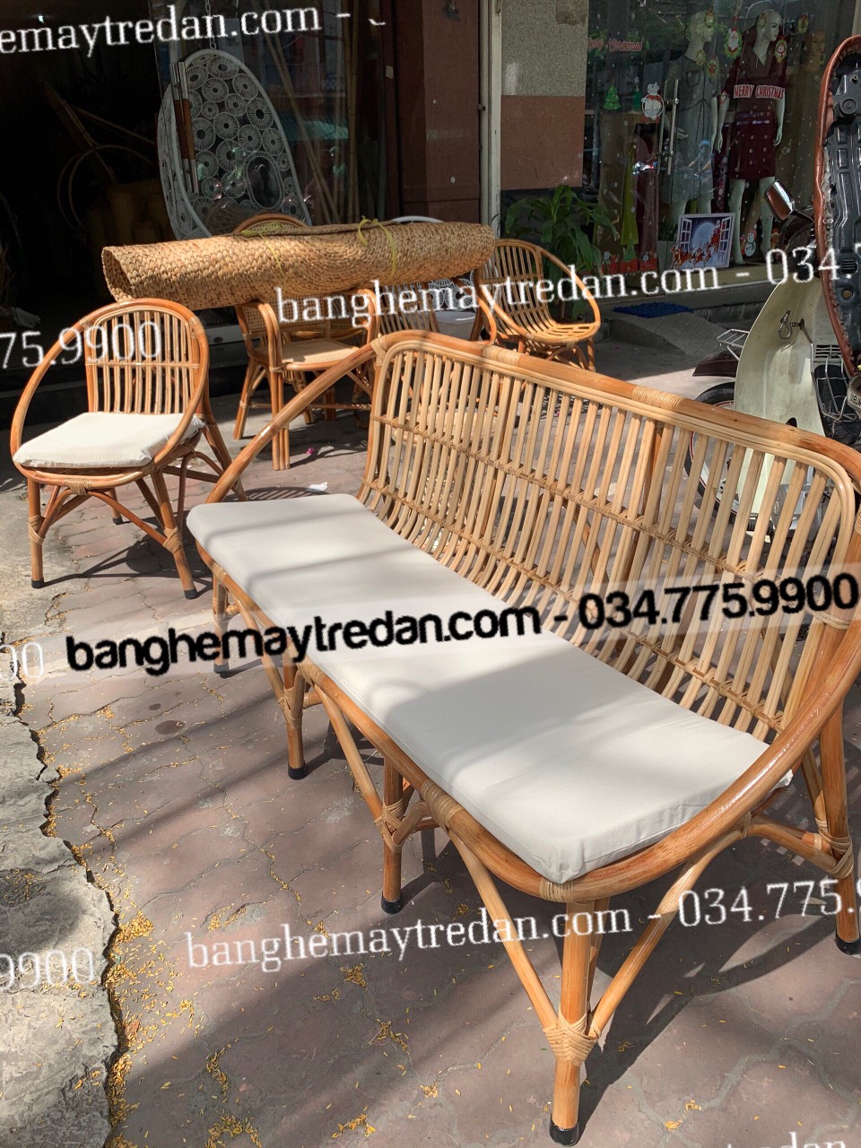 Bàn ghế mây trang trí homestay, vila cao cấp