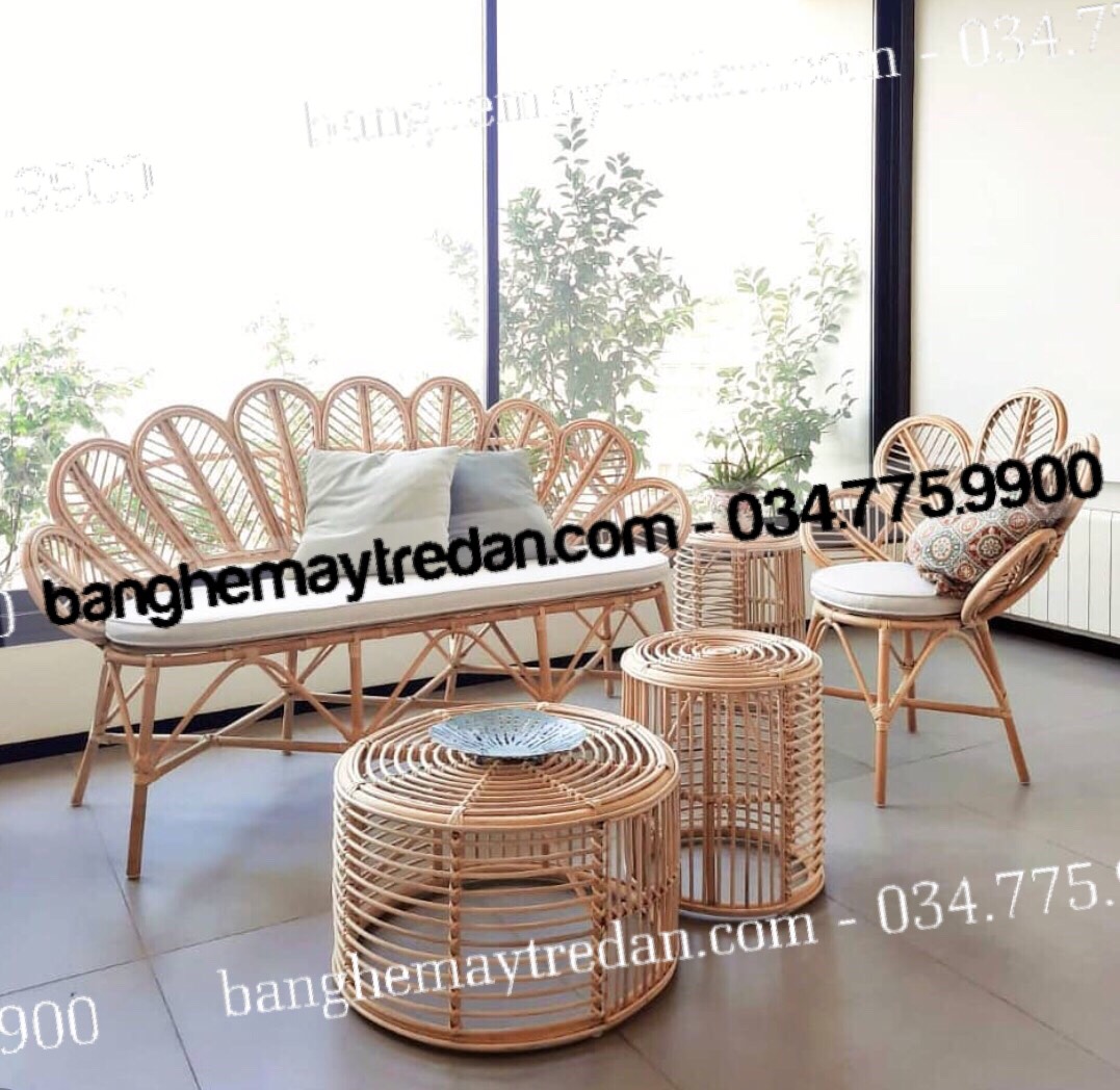Bàn ghế mây trang trí homestay, vila cao cấp