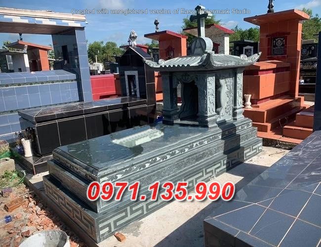 Mộ đá công giáo - Mẫu mộ công giáo bằng đá đơn giản đẹp bán Bắc giang