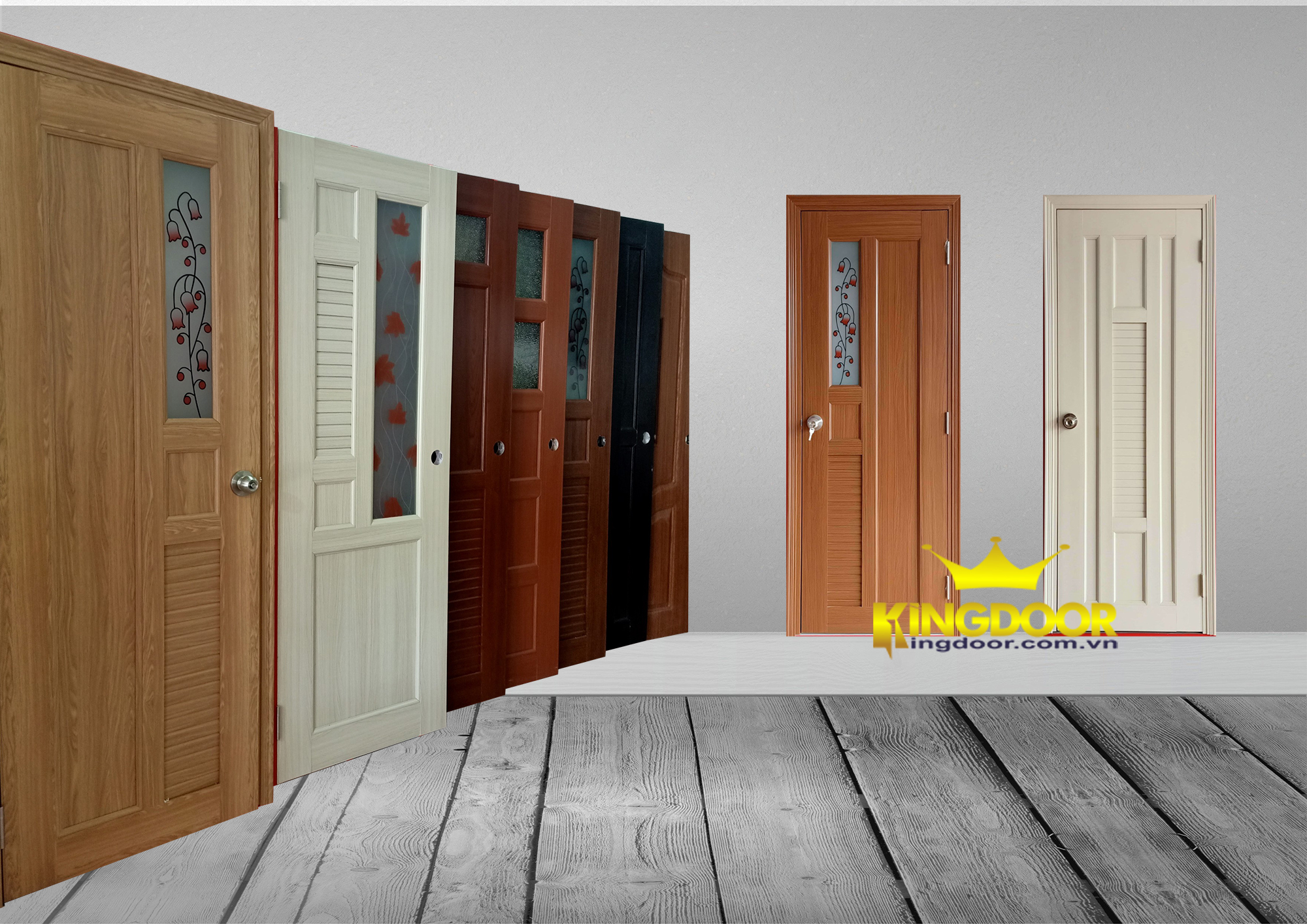 CỬA NHỰA GIẢ GỖ ĐÀI LOAN CAO CẤP KINGDOOR TẠI NHA TRANG