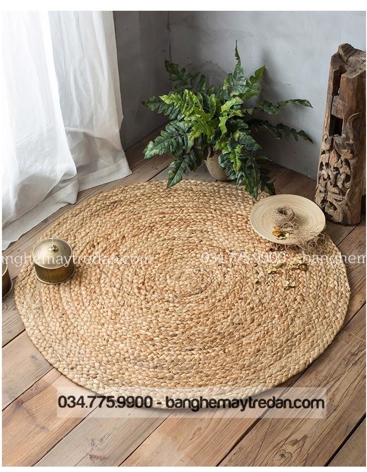 Thảm lục bình trang trí phòng khách - Mây Tre Lục Bình