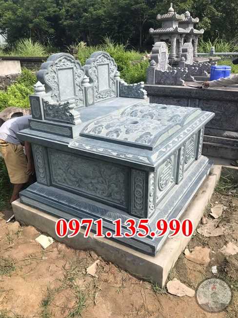 Mộ đá 1 2 3 mái đẹp - Mẫu mộ dòng họ bằng đá đẹp bán tại Đồng Tháp