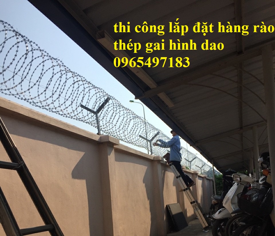 Dây thép gai hình dao đường kính 45cm, dây kẽm gai lưỡi dao ,