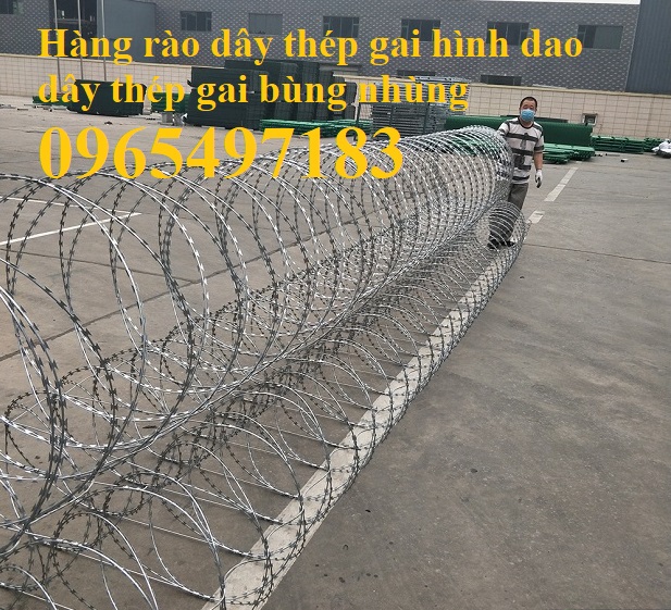 dây thép gai hình dao đường kính 80cm bảo vệ an ninh quân đội
