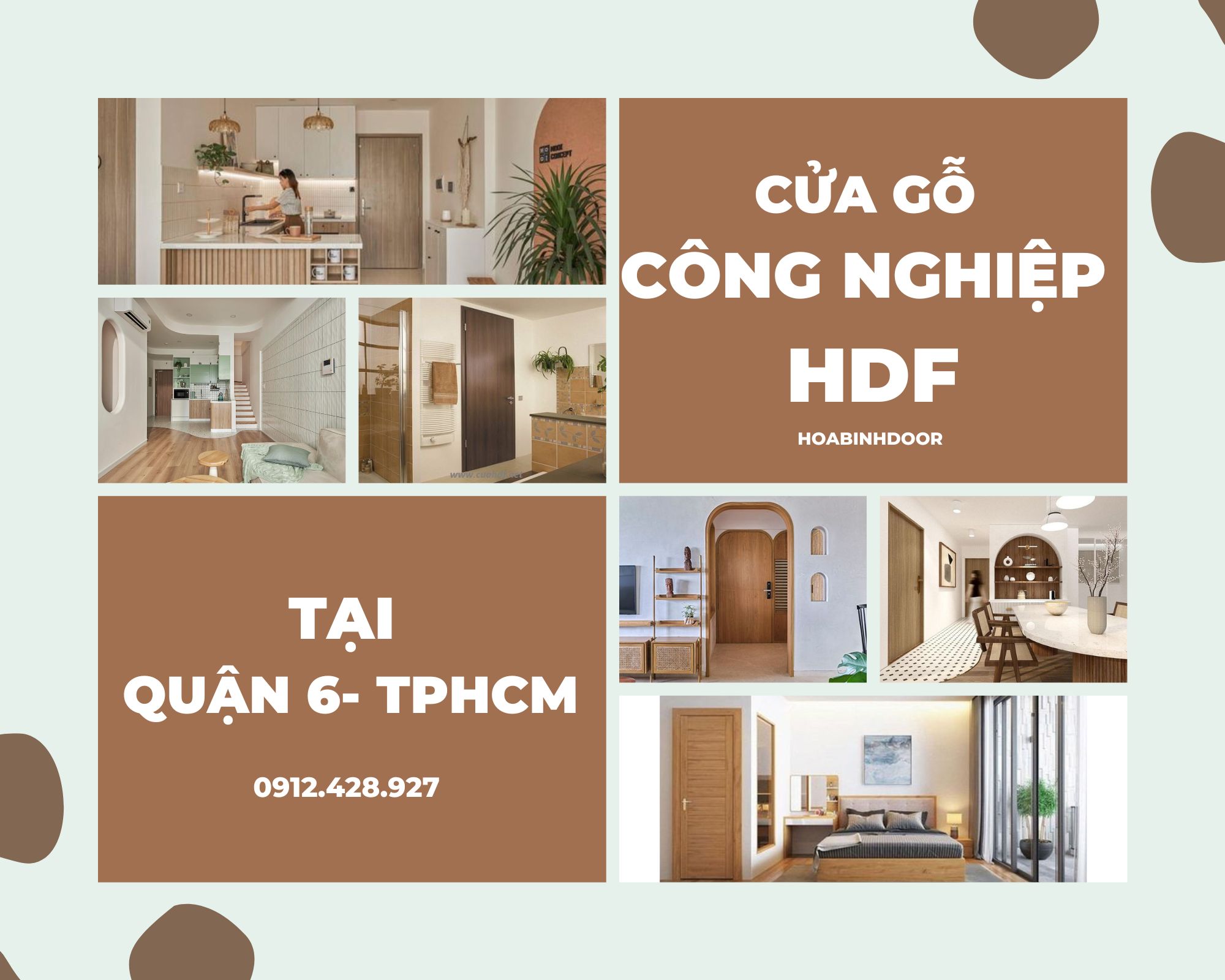 Cửa gỗ công nghiệp HDF tại Quận 6  cửa gỗ giá rẻ