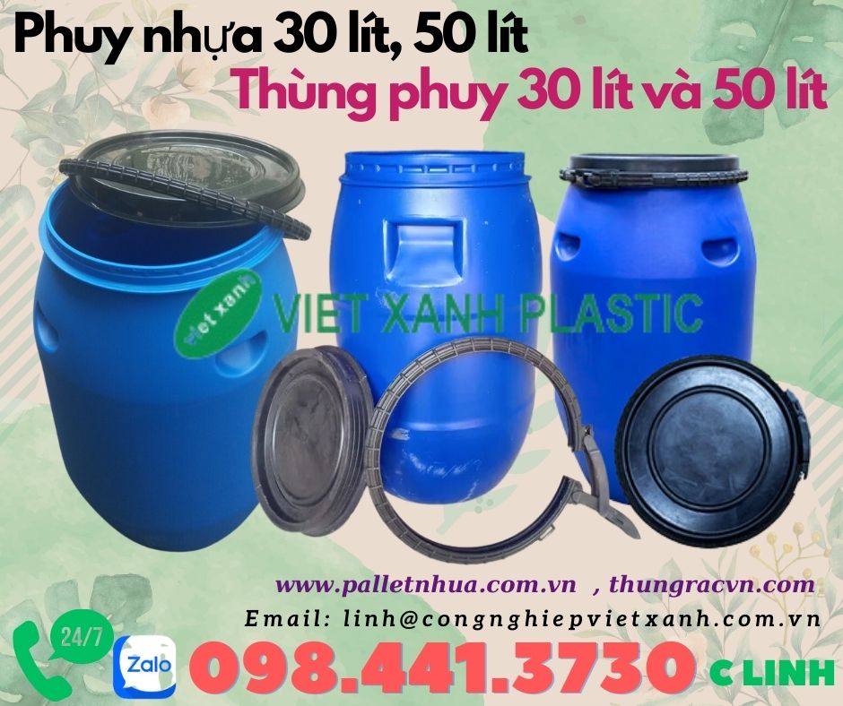 Phuy nhựa 30 lít , phuy nhựa 50 lít khuyến mãi
