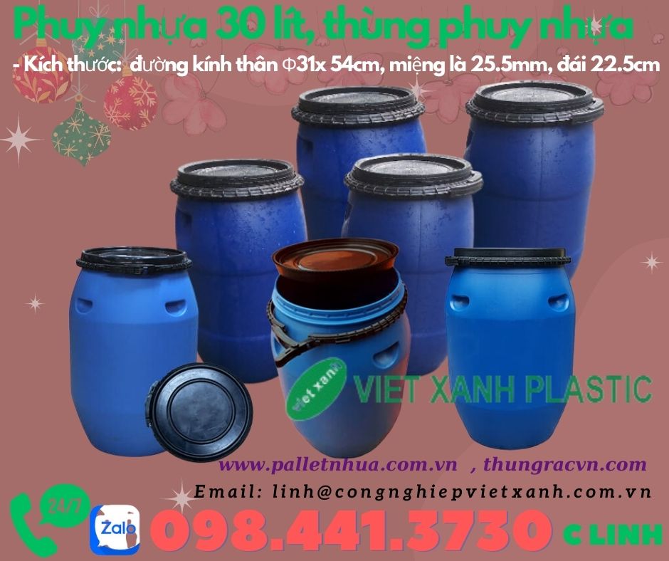 Phuy nhựa 30 lít , phuy nhựa 50 lít khuyến mãi