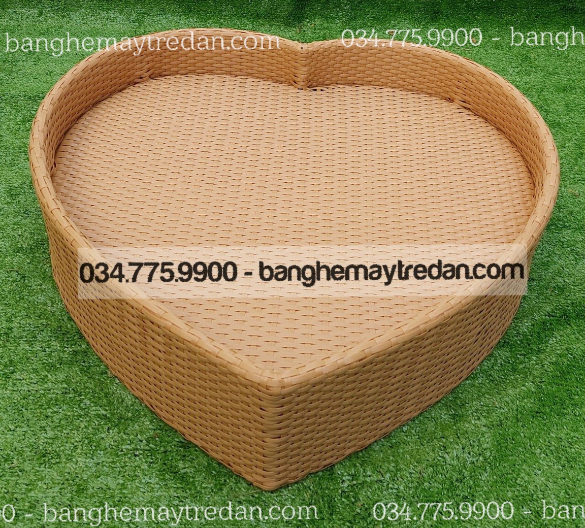 Khay nổi nhựa đan để đồ ăn hồ bơi - Bàn ghế mây tre đan