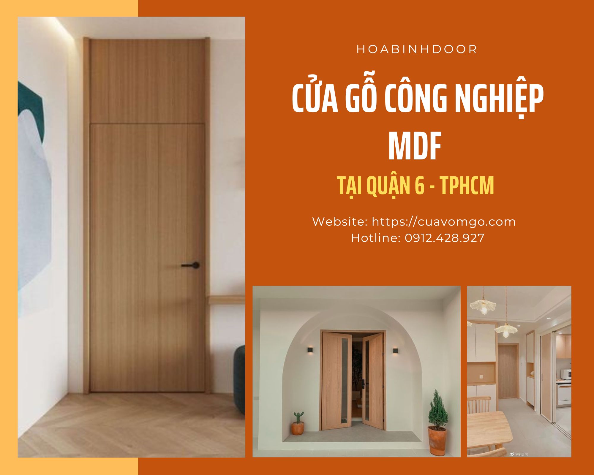Cửa gỗ công nghiệp MDF tại quận 6  cửa gỗ công nghiệp cao cấp