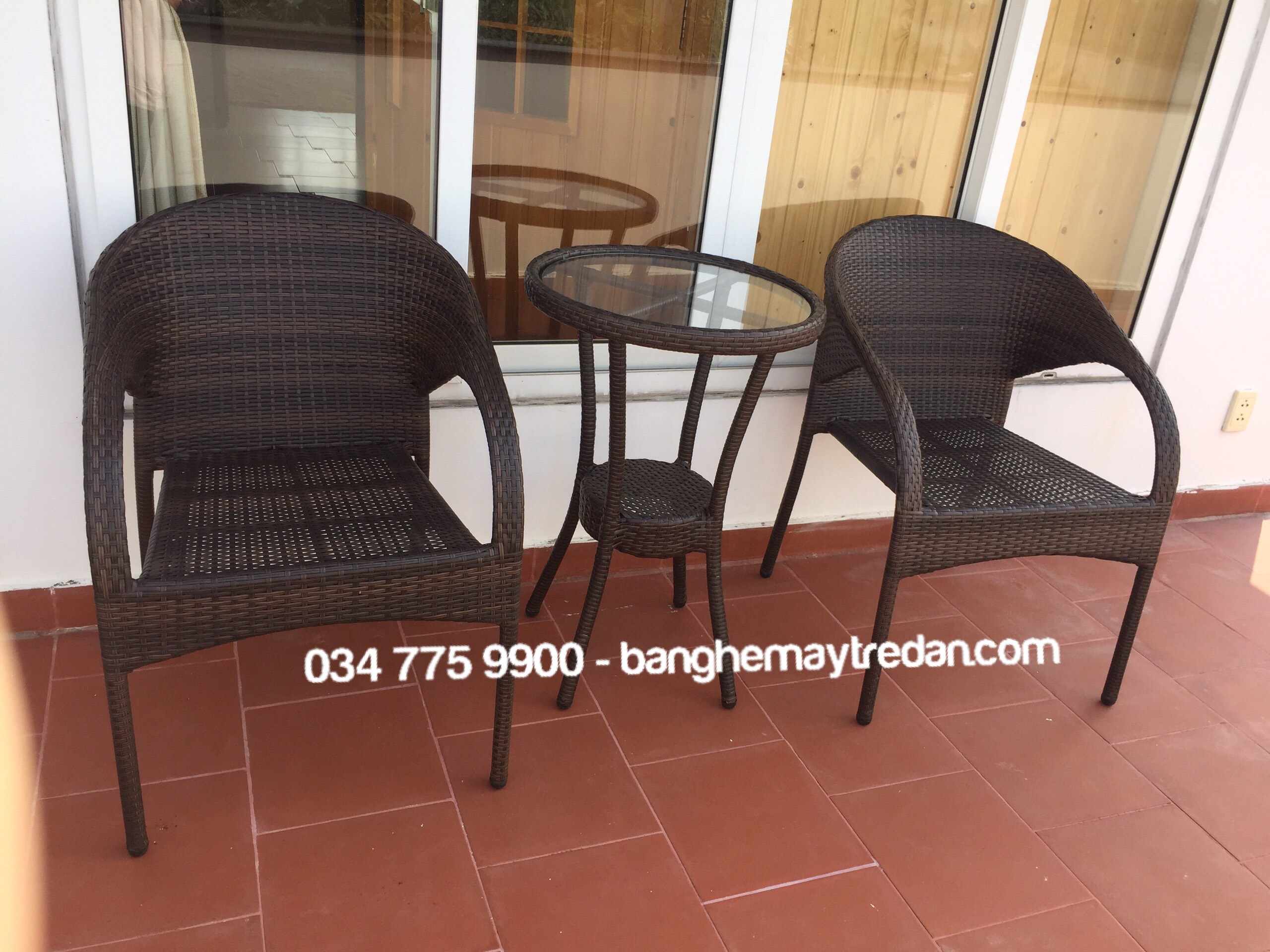 Ghế nhựa giả mây nhỏ gọn - Mây Tre Lục Bình