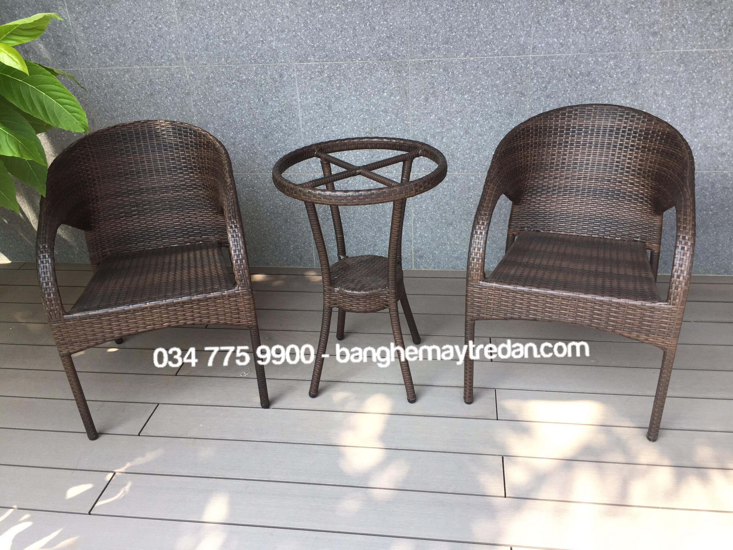Ghế nhựa giả mây nhỏ gọn - Mây Tre Lục Bình