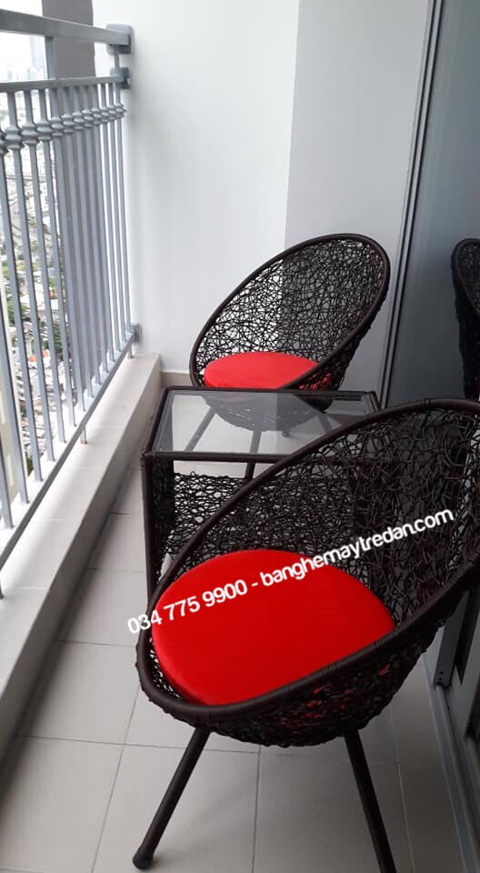 Ghế nhựa giả mây nhỏ gọn - Mây Tre Lục Bình