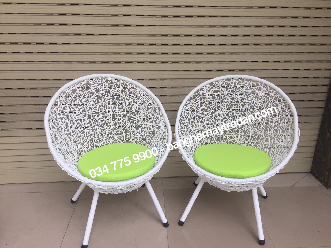 Ghế nhựa đan rối tổ chim độc đáo trang trí ban công, sân vườn