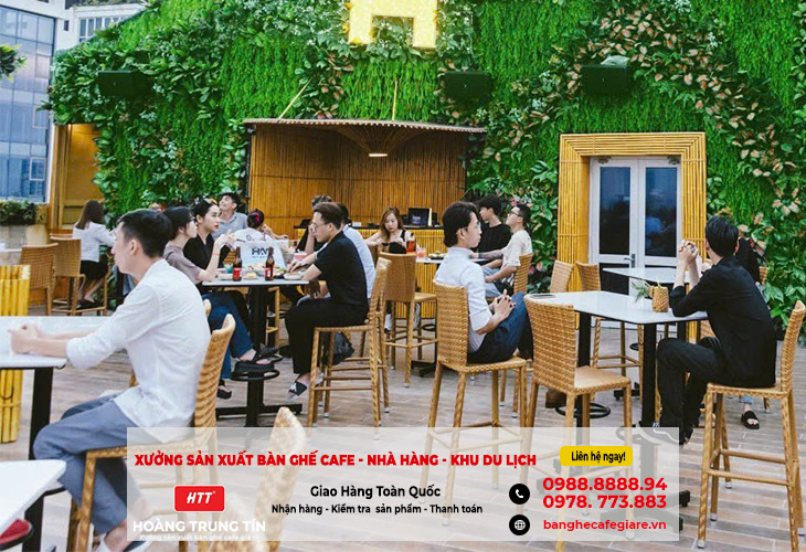 Bàn ghế bền đẹp cho quán cafe rooftop tại TPHCM