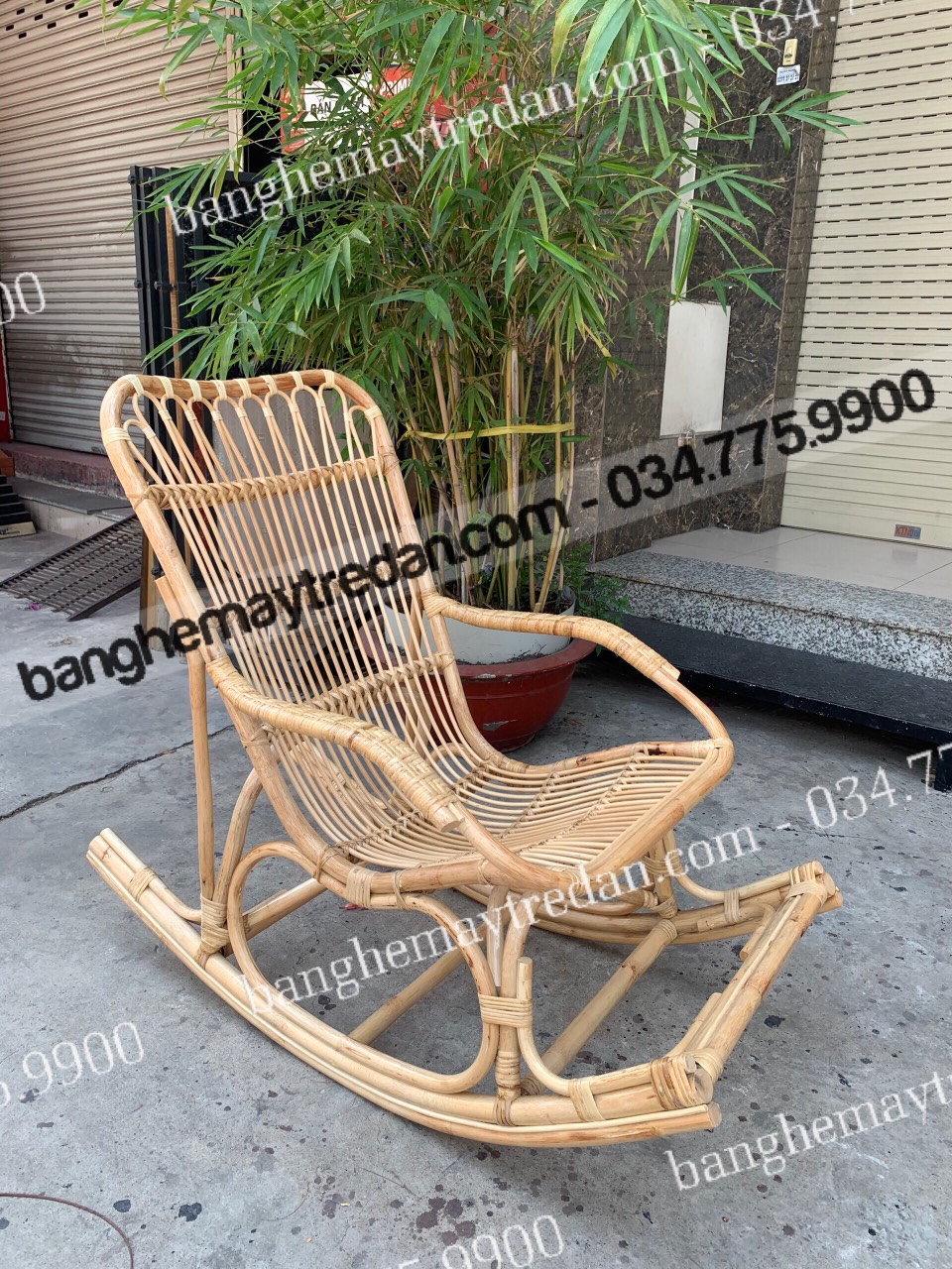 Ghế mây bập bênh tựa lưng cao - 0347759900