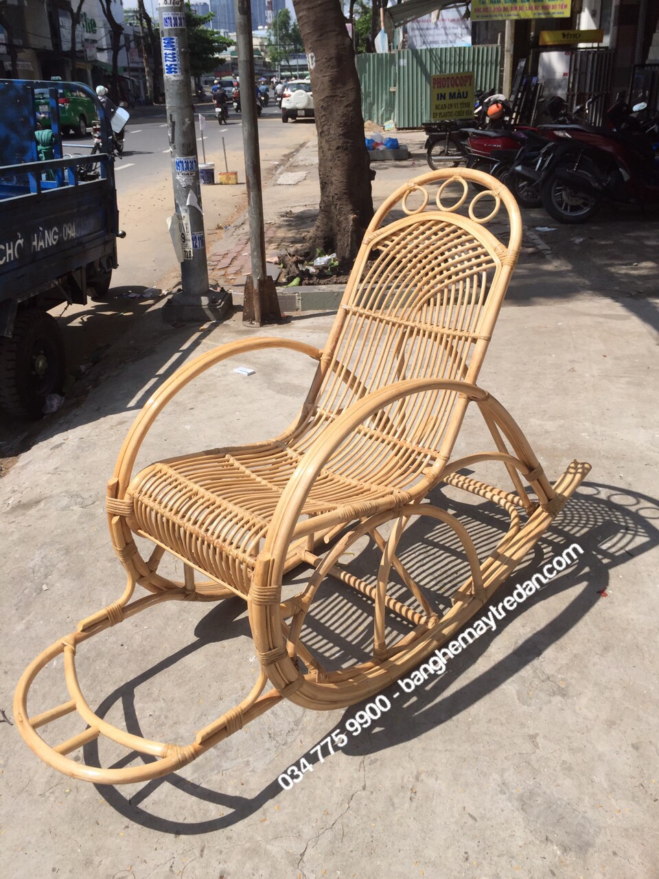 Ghế mây bập bênh tựa lưng cao - 0347759900
