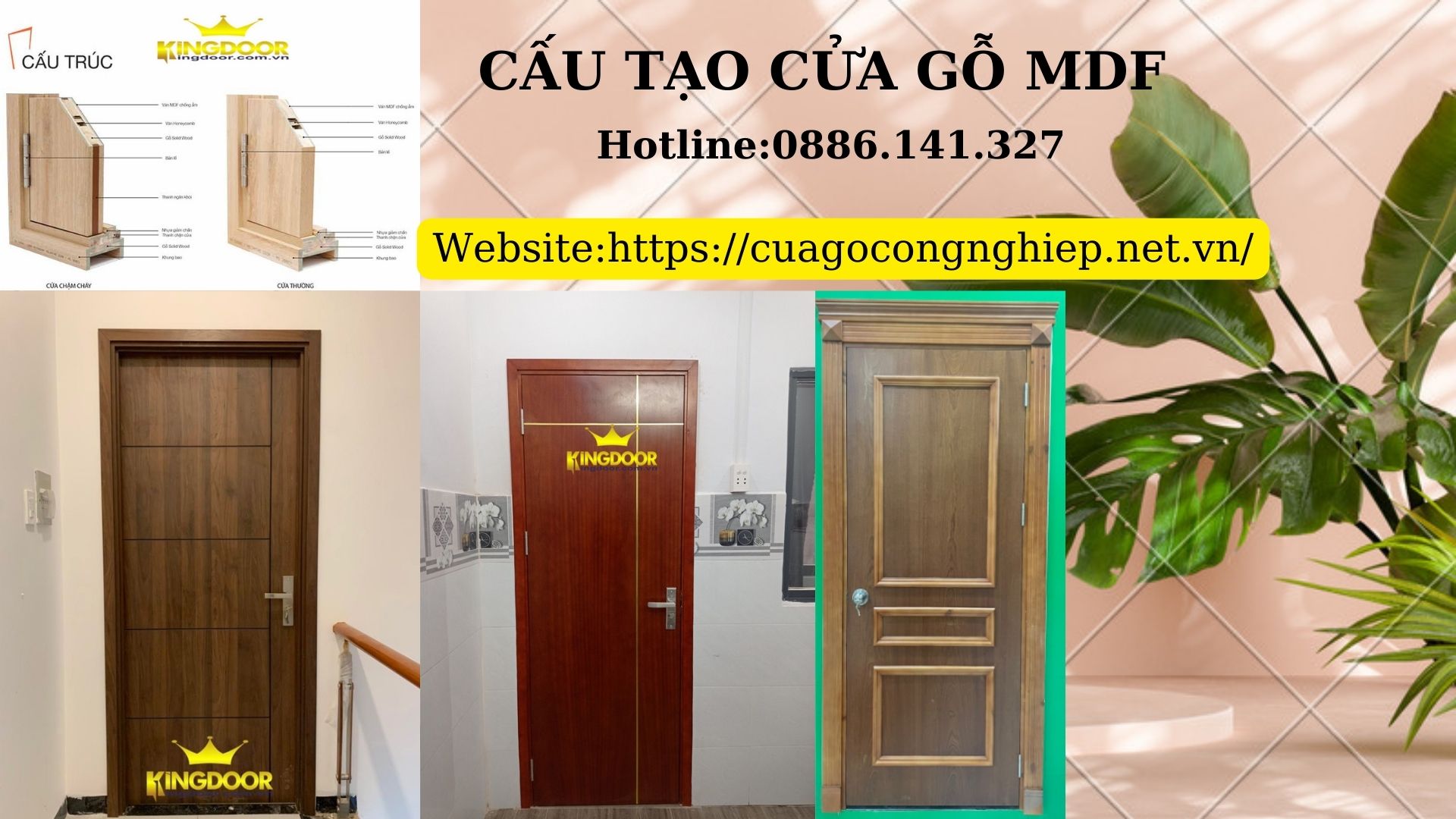 Cấu tạo cửa gỗ MDF - Cửa gỗ công nghiệp MDF