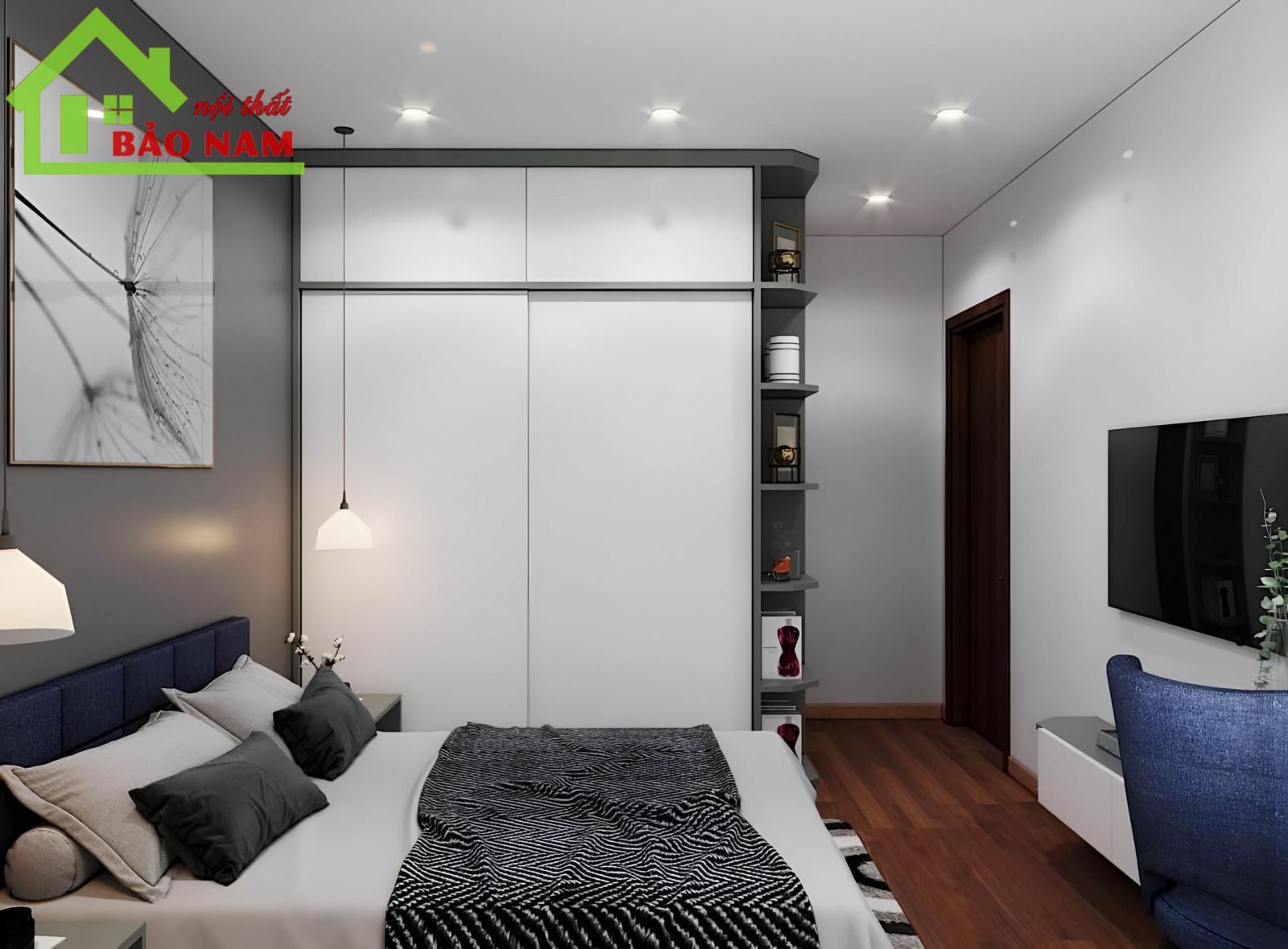 Bộ giường tủ đẹp hiện đại hcm - Thiết kế nội thất phòng ngủ