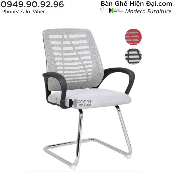 Ghế thư viên lưng lưới boc nệm vải khung chân quỳ nhập khẩu nhỏ gọn