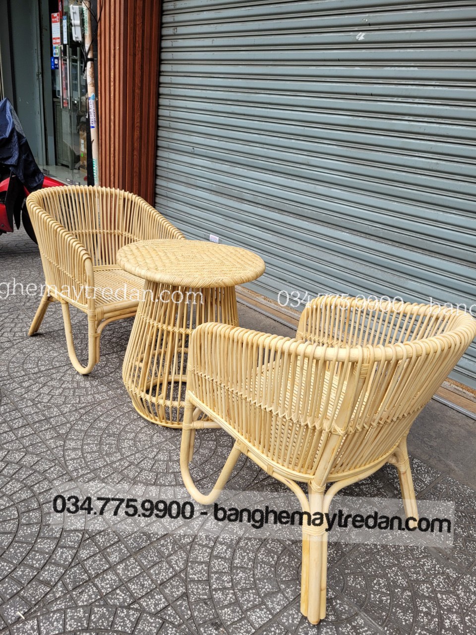 Bộ 2 ghế mây 1 bàn để phòng ngủ nhỏ gọn - Bàn ghế mây tre đan