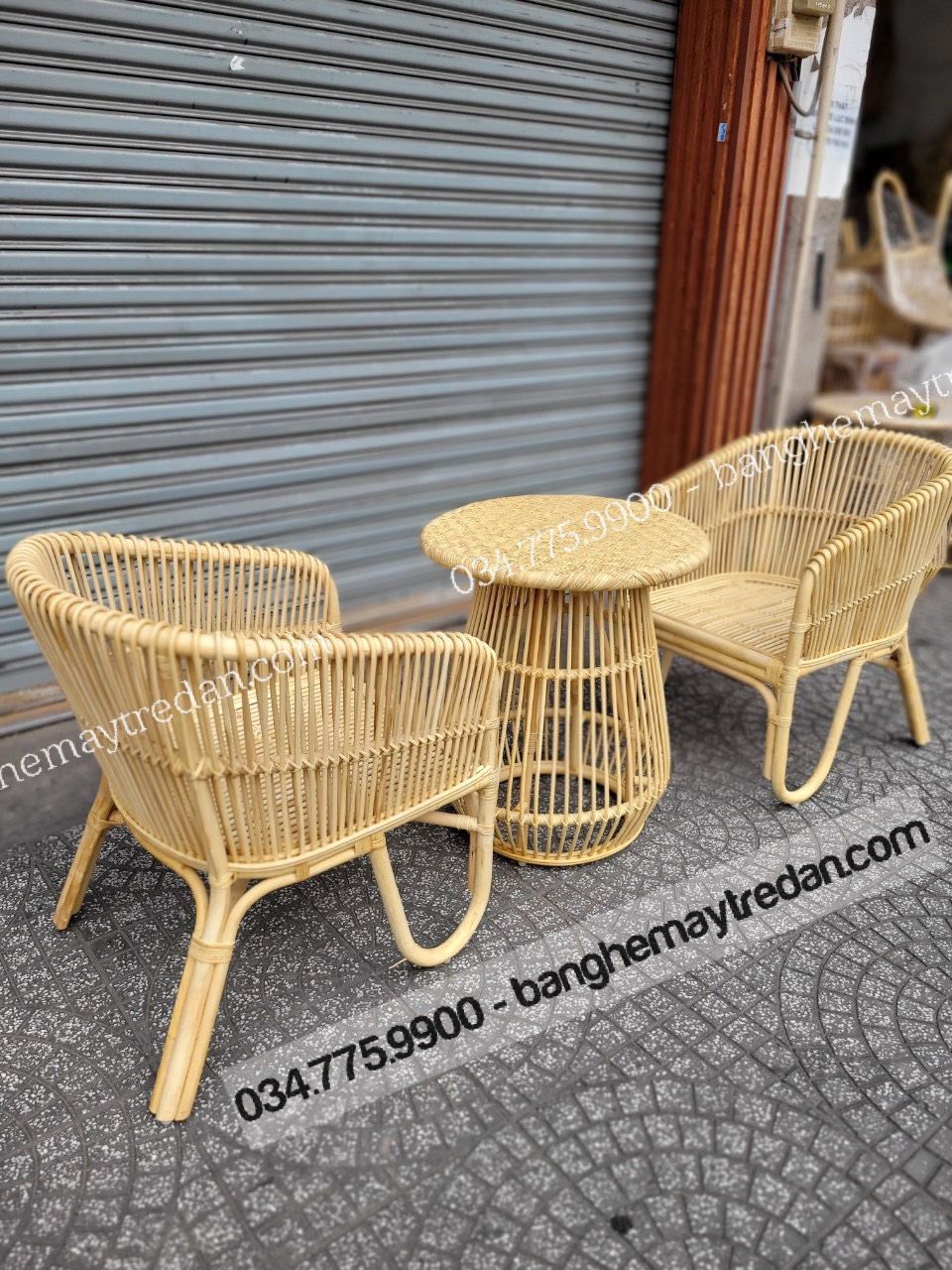 Bộ 2 ghế mây 1 bàn để phòng ngủ nhỏ gọn - Bàn ghế mây tre đan