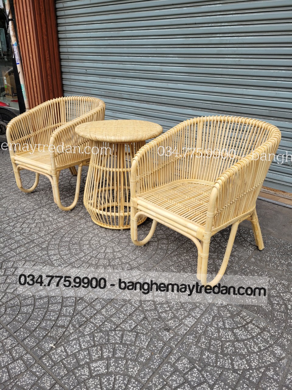Bộ 2 ghế mây 1 bàn để phòng ngủ nhỏ gọn - Bàn ghế mây tre đan