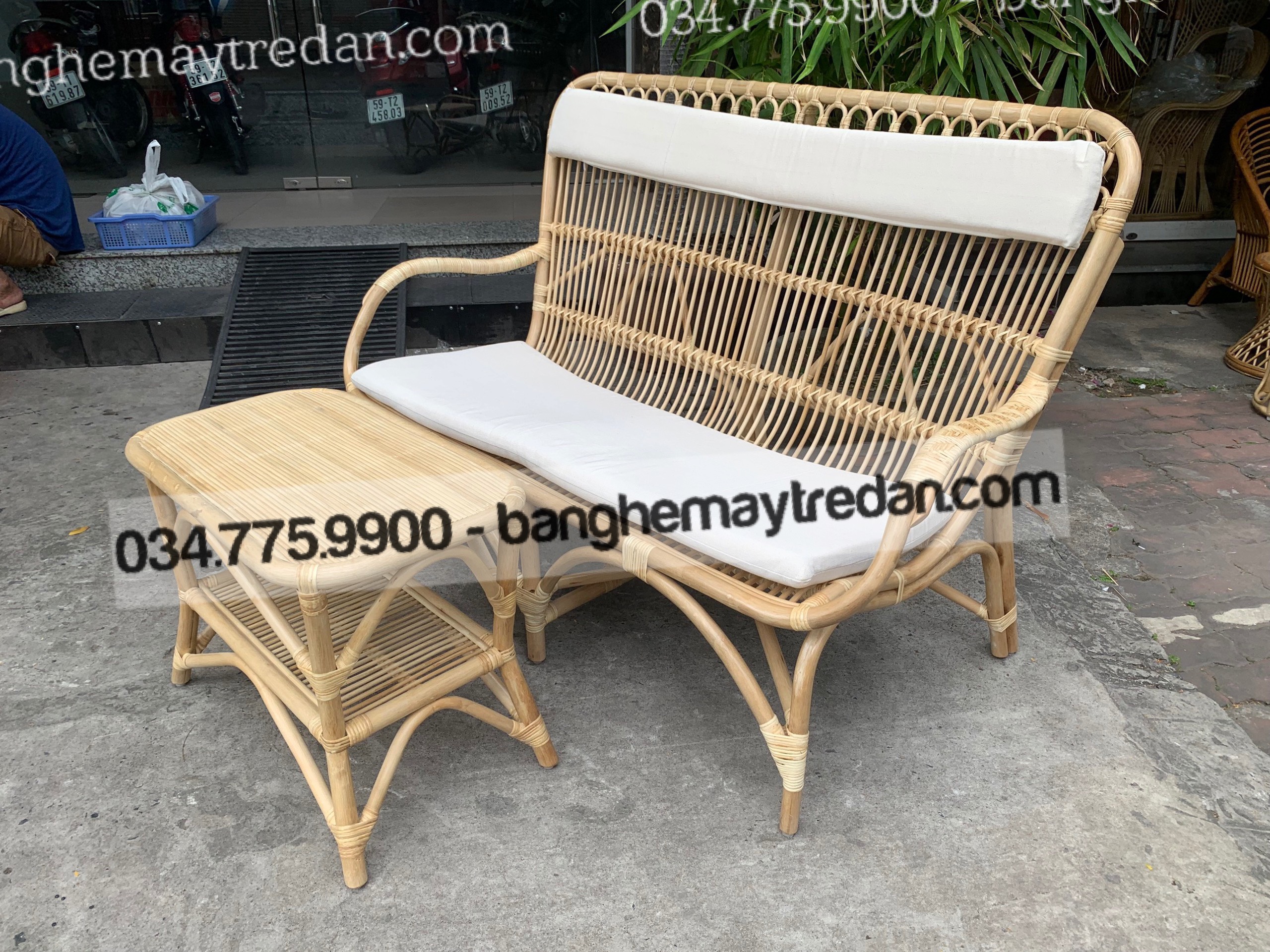 Bàn ghế mây tự nhiên hiện đại, nhẹ nhàng