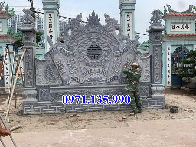 Cuốn thư đá nhà thờ họ - Mẫu bình phong bằng đá đẹp bán Bắc Kạn