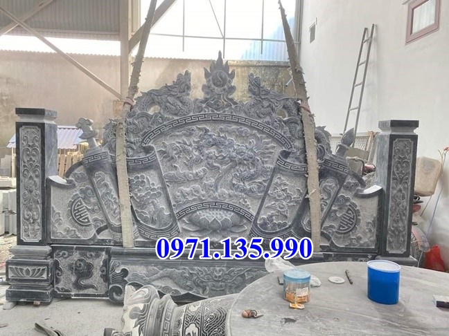 Cuốn thư đá nhà thờ họ - Mẫu bình phong bằng đá đẹp bán Bắc Kạn